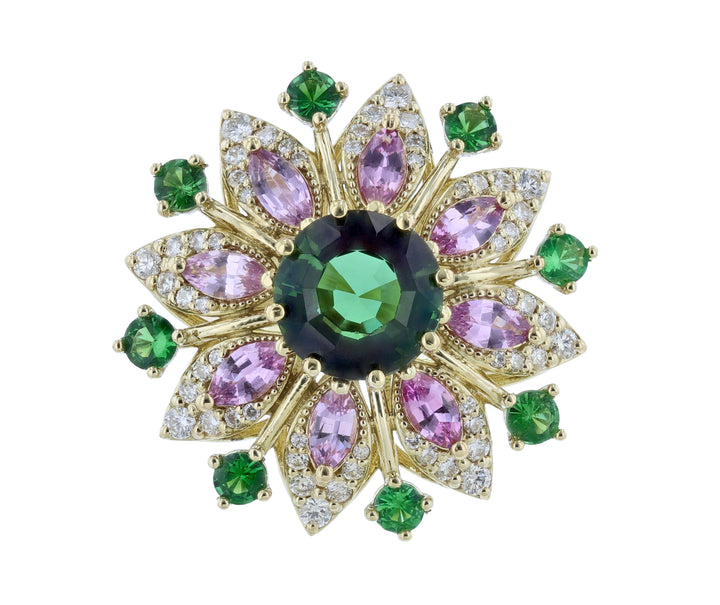 14K Yellow Gold Multi-Gemstone Ring