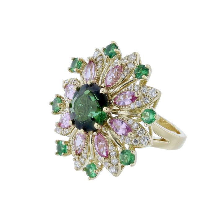 14K Yellow Gold Multi-Gemstone Ring