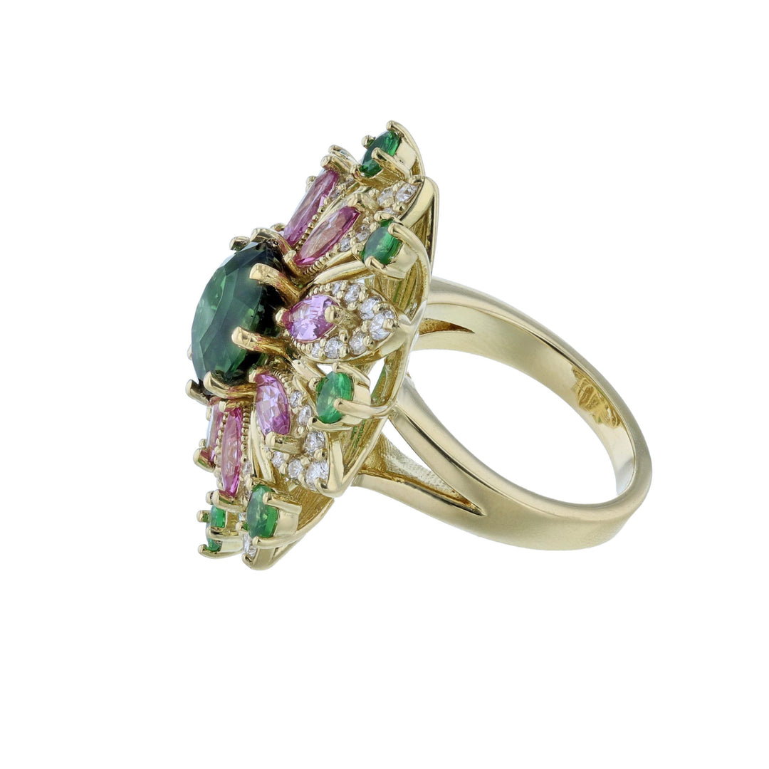 14K Yellow Gold Multi-Gemstone Ring