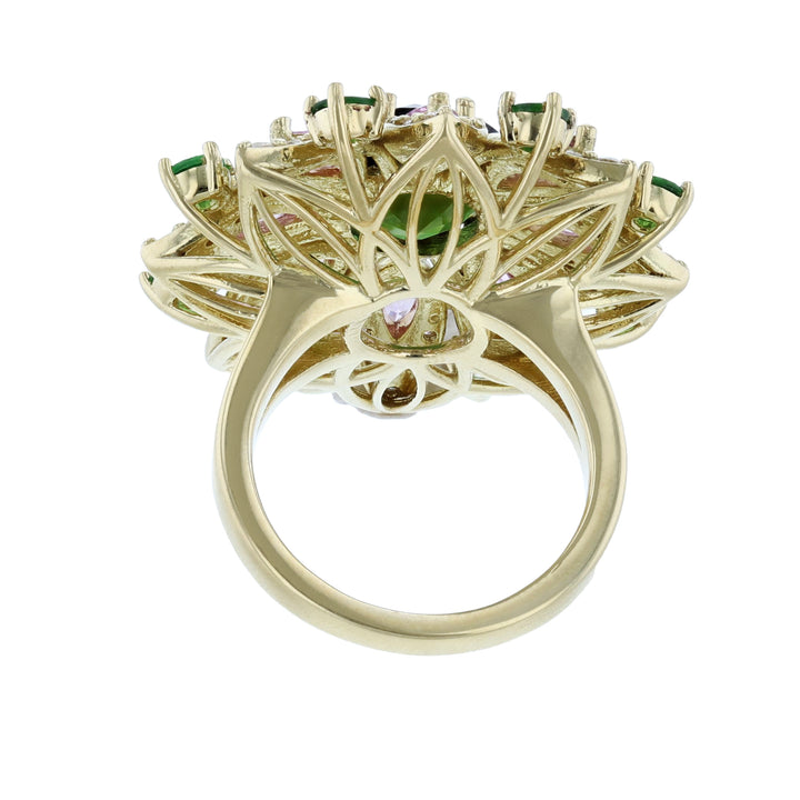 14K Yellow Gold Multi-Gemstone Ring