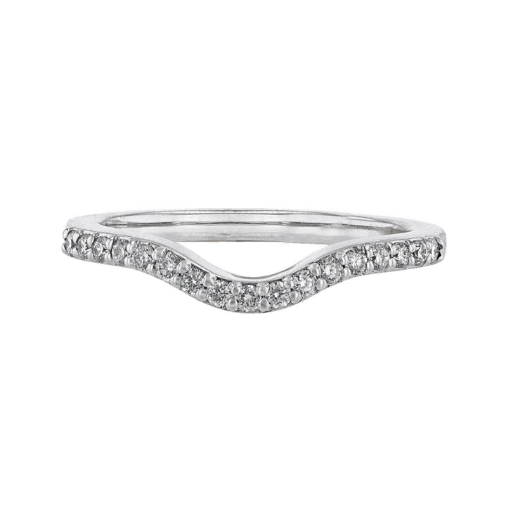 Curved Round Diamond Band, 0.18ct.