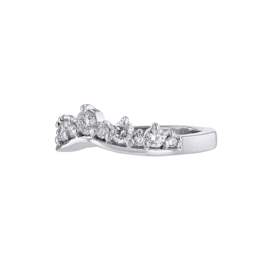 Tiara Crown Round Diamond Band, 0.54ct.