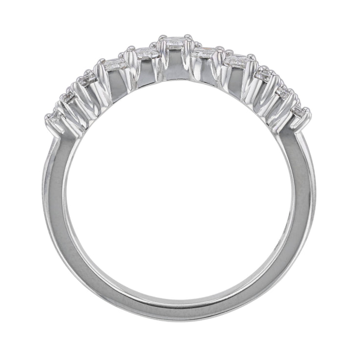 Round & Emerald Diamond Contour Band