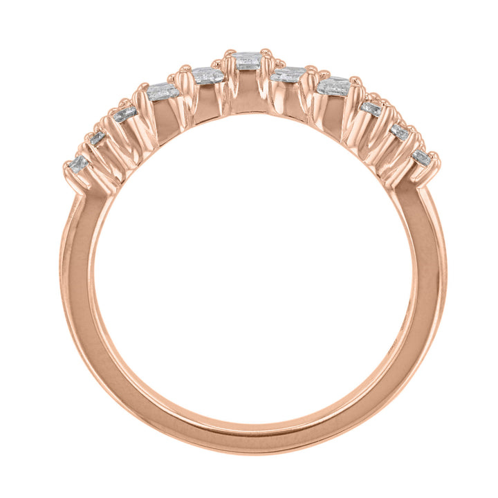 Round & Emerald Diamond Contour Band