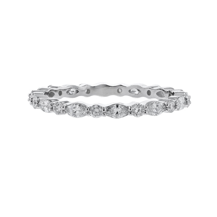 Alternating Marquise Round Cut Diamond Band