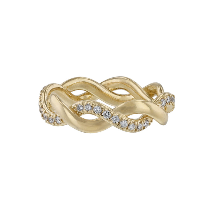 Open Woven Diamond Wedding Eternity Band
