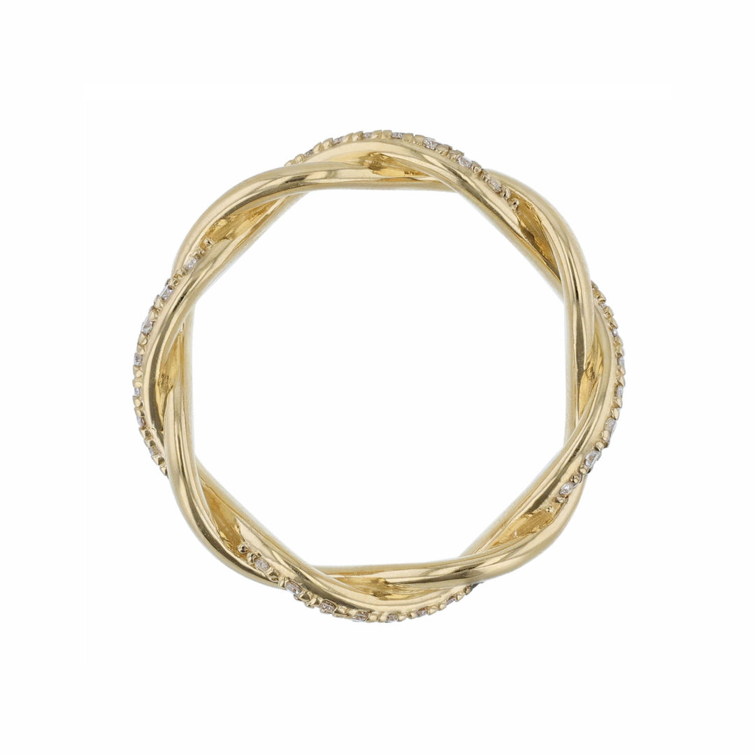 Open Woven Diamond Wedding Eternity Band