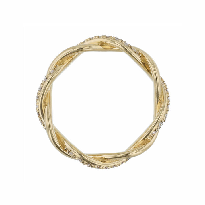 Open Woven Diamond Wedding Eternity Band