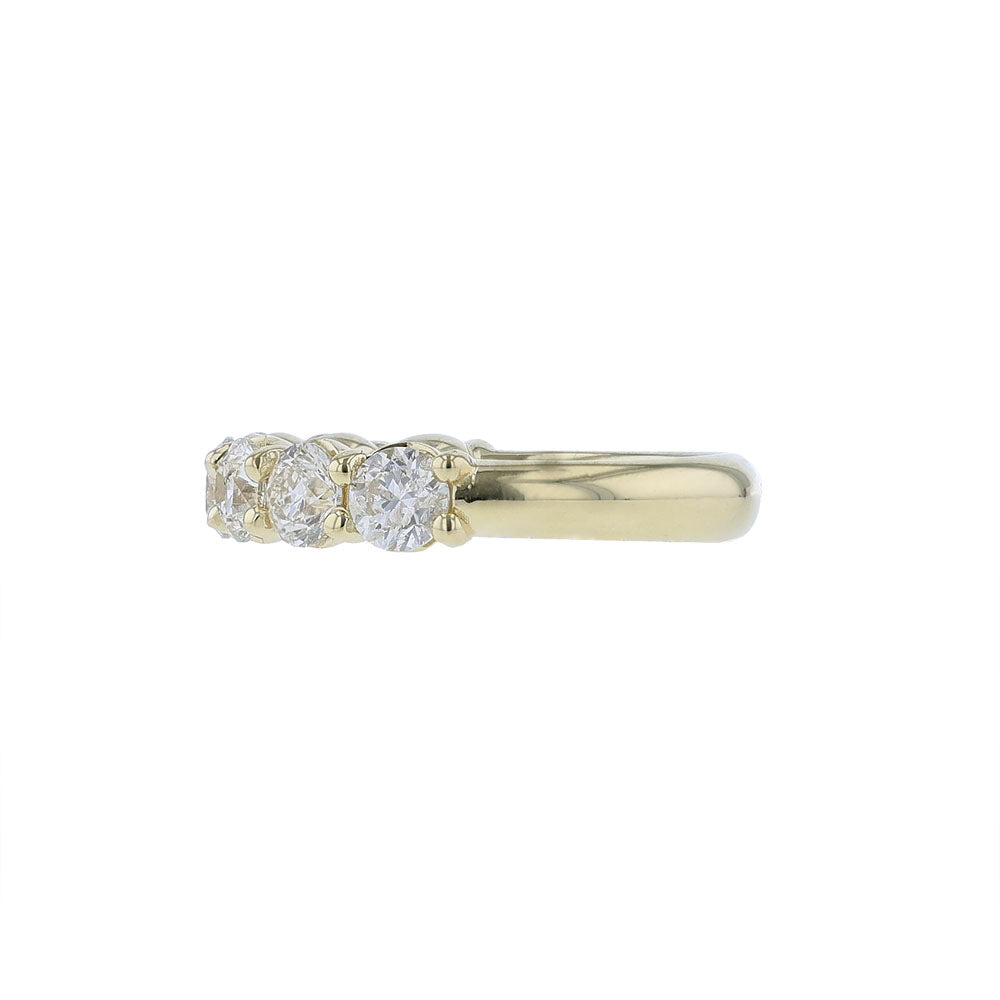 14K Yellow Gold Round Diamond wedding band