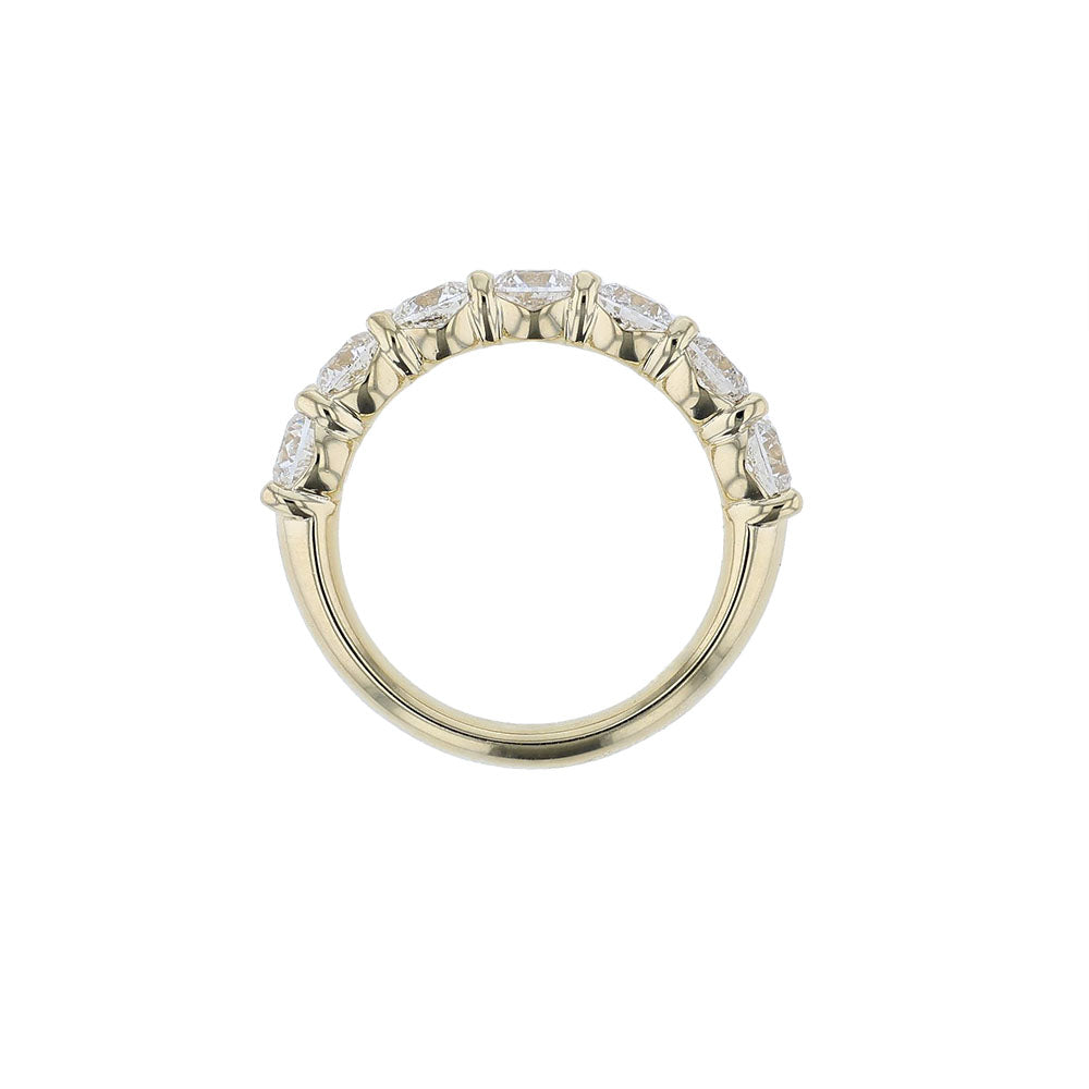 14K Yellow Gold Round Diamond wedding band