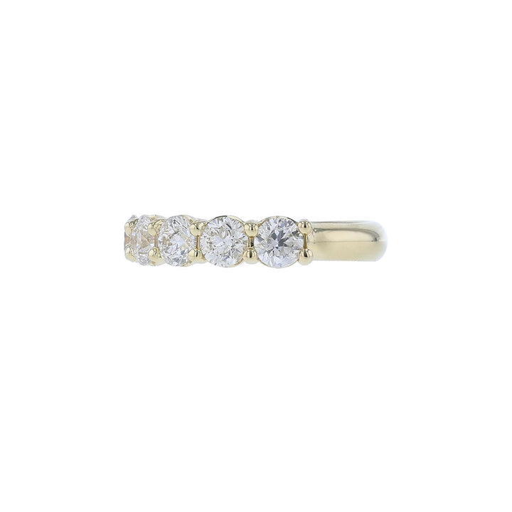 14K Yellow Gold Round Diamond wedding band