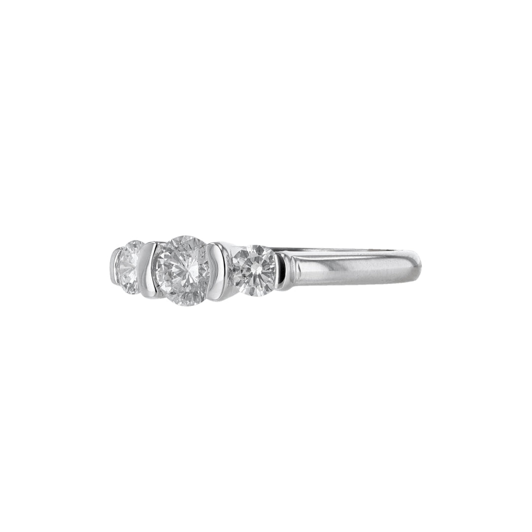 Open Bezel Three Stone Diamond Ring, 0.73ct.