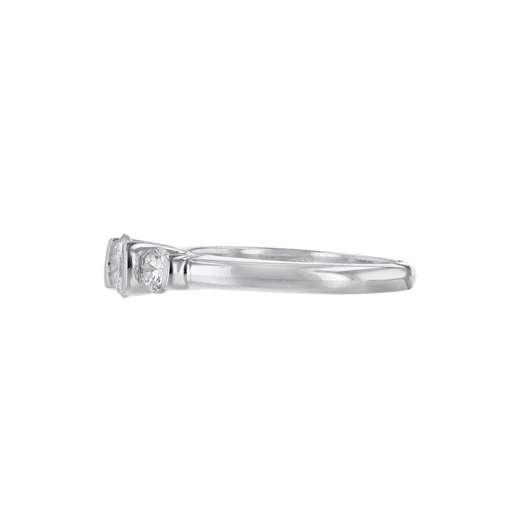 Open Bezel Three Stone Diamond Ring, 0.73ct.