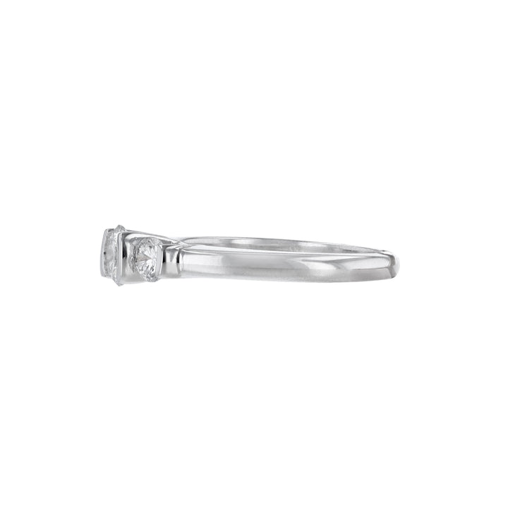 Open Bezel Three Stone Diamond Ring, 0.73ct.