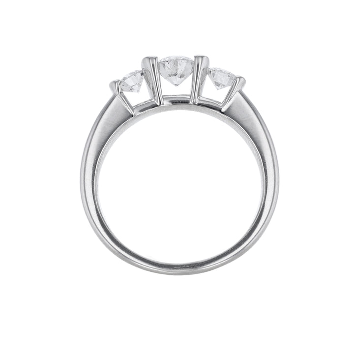 Open Bezel Three Stone Diamond Ring, 0.73ct.