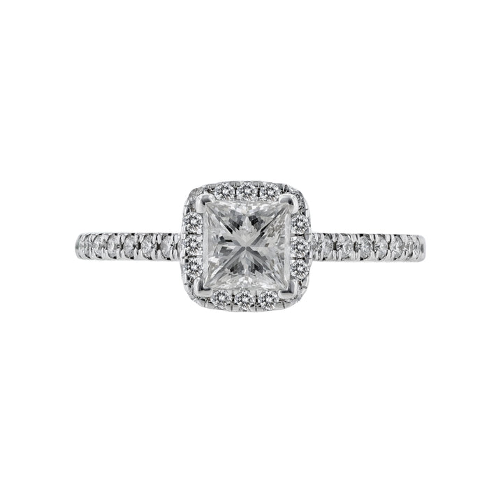 Princess Diamond Halo Ring, 1.05ct.