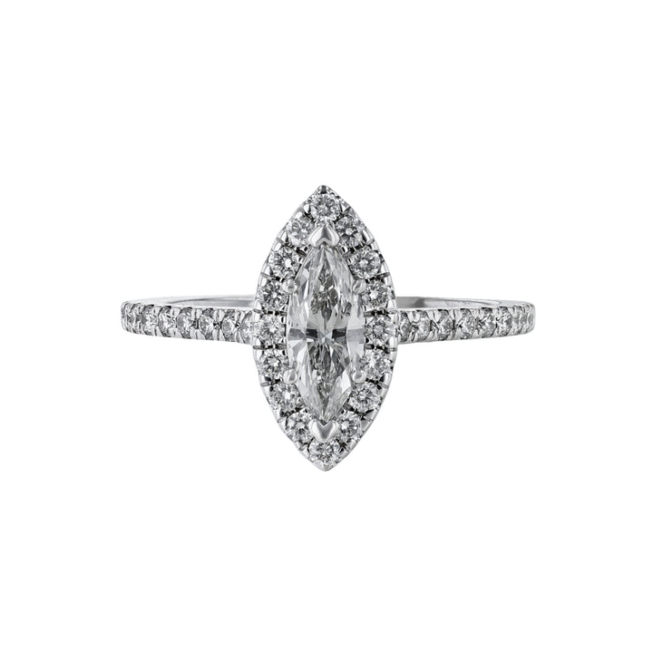 Marquise Diamond Halo Ring, 0.95ct.