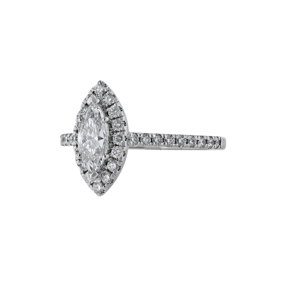 Marquise Diamond Halo Ring, 1.05ct.