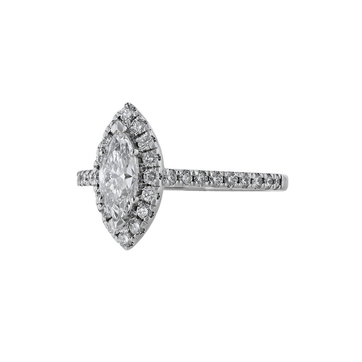 Marquise Diamond Halo Ring, 1.05ct.