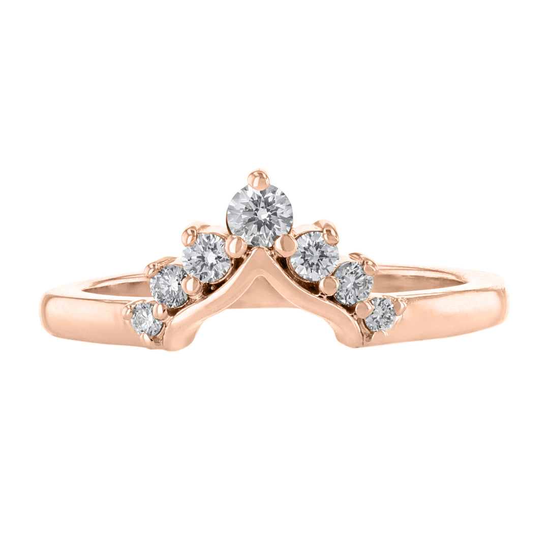 Diamond Pointed Contour Band, 0.19ct.