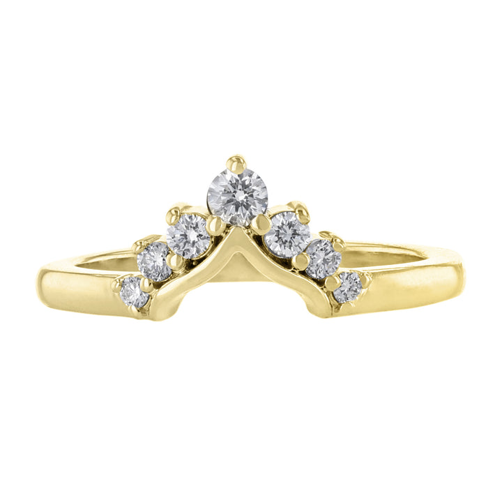 Diamond Pointed Contour Band, 0.19ct.