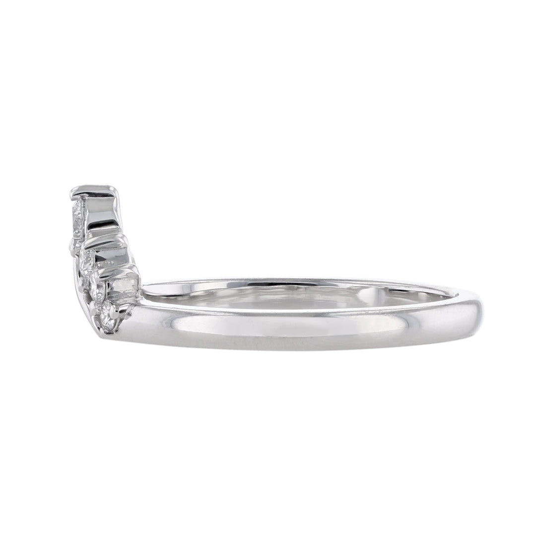 Diamond Pointed Contour Band, 0.19ct.