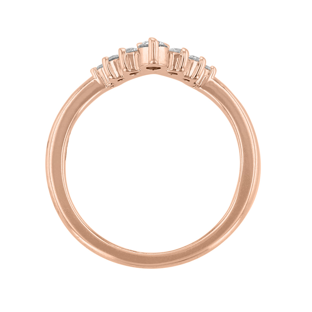 Diamond Pointed Contour Band, 0.19ct.
