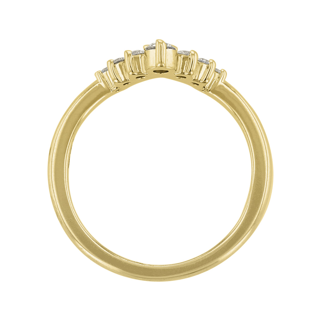Diamond Pointed Contour Band, 0.19ct.