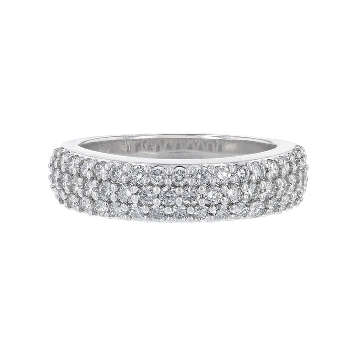 Triple Row Diamond Pave Ring, 1.12ct.