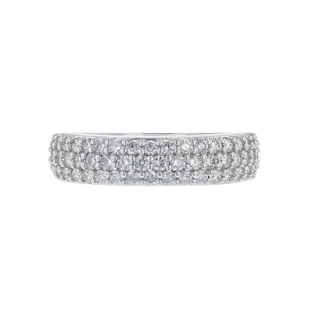 Triple Row Diamond Pave Ring, 1.12ct.