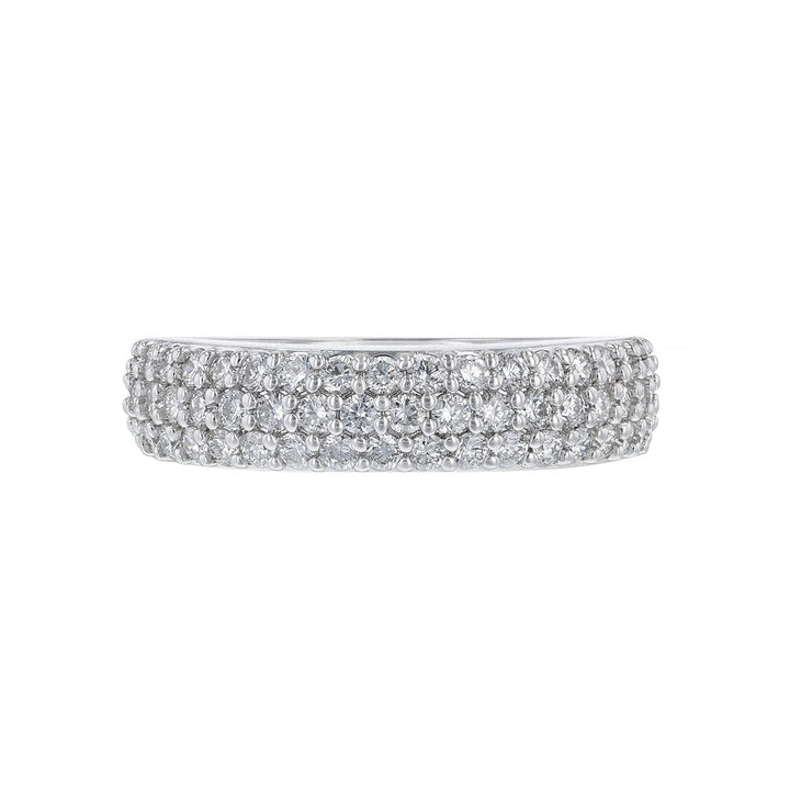 Triple Row Diamond Pave Ring, 1.12ct.