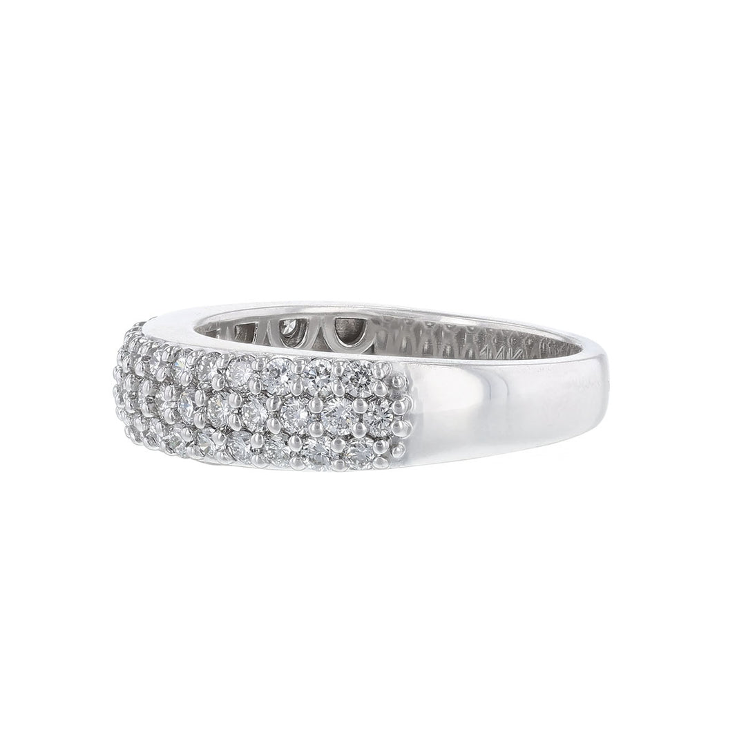 Triple Row Diamond Pave Ring, 1.12ct.