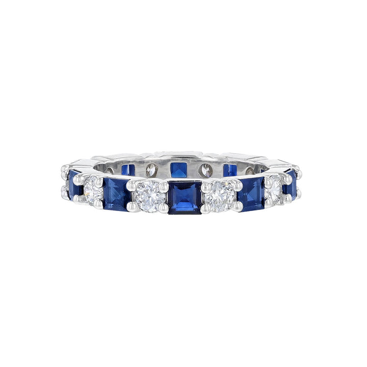 Blue Sapphire Diamond Eternity Band