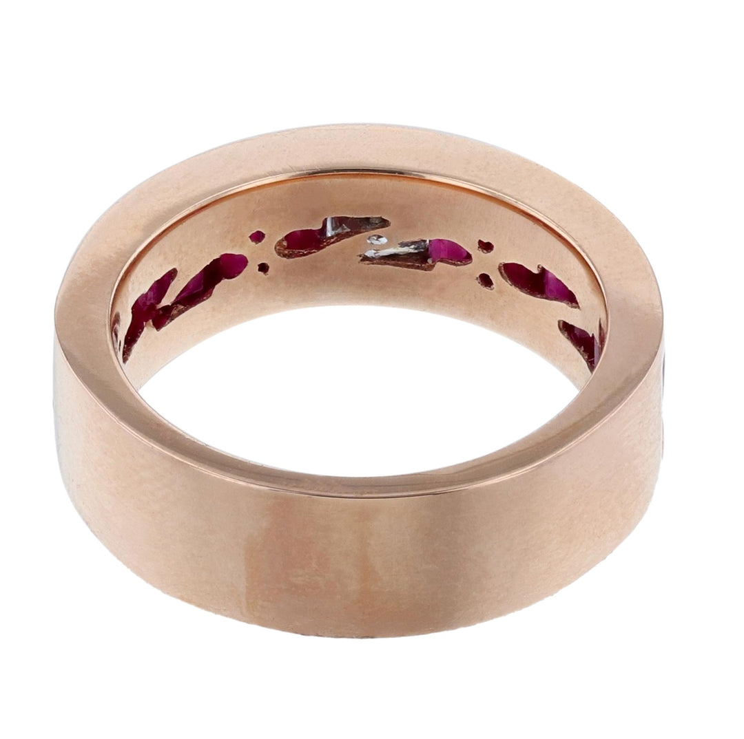 Princess Cut Diamond Baguette Ruby Band