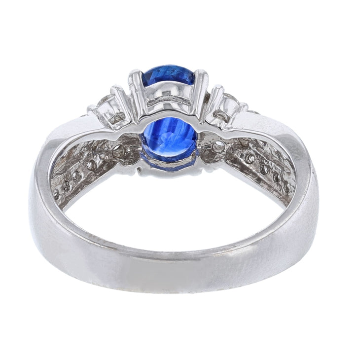 Oval Blue Sapphire Diamond Ring
