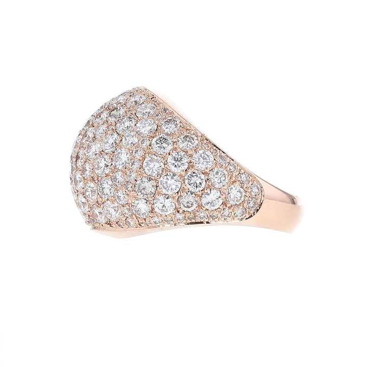 14K Rose Gold Round Diamond Dome Ring