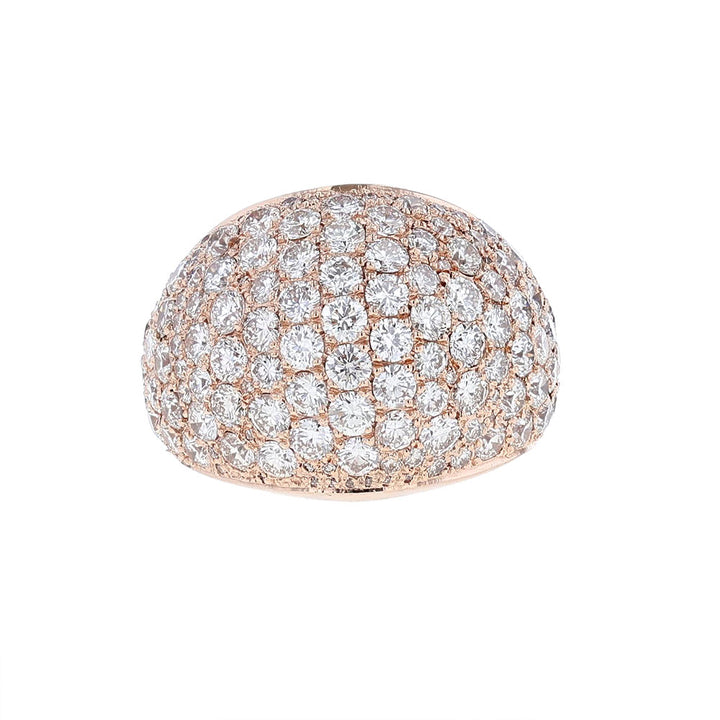 14K Rose Gold Round Diamond Dome Ring