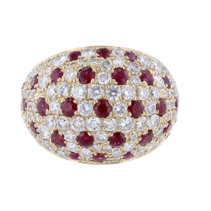 Ruby Diamond Mosaic Dome Ring