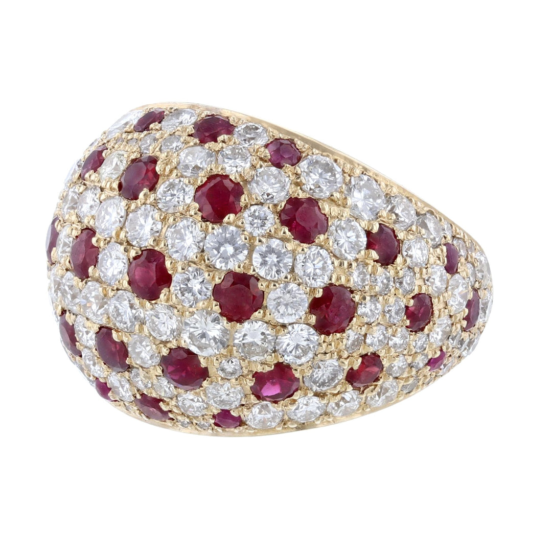 Ruby Diamond Mosaic Dome Ring