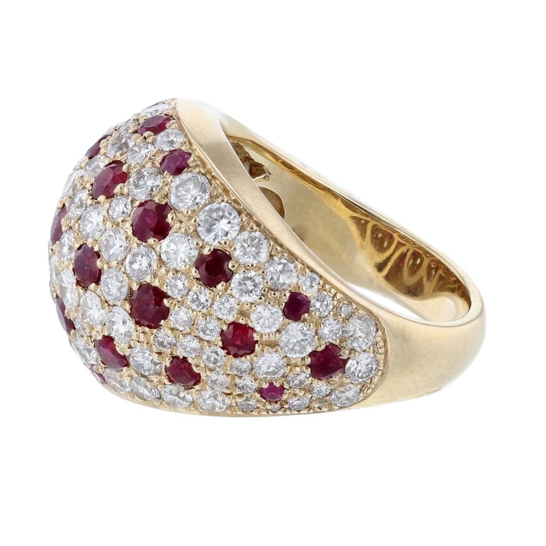 Ruby Diamond Mosaic Dome Ring