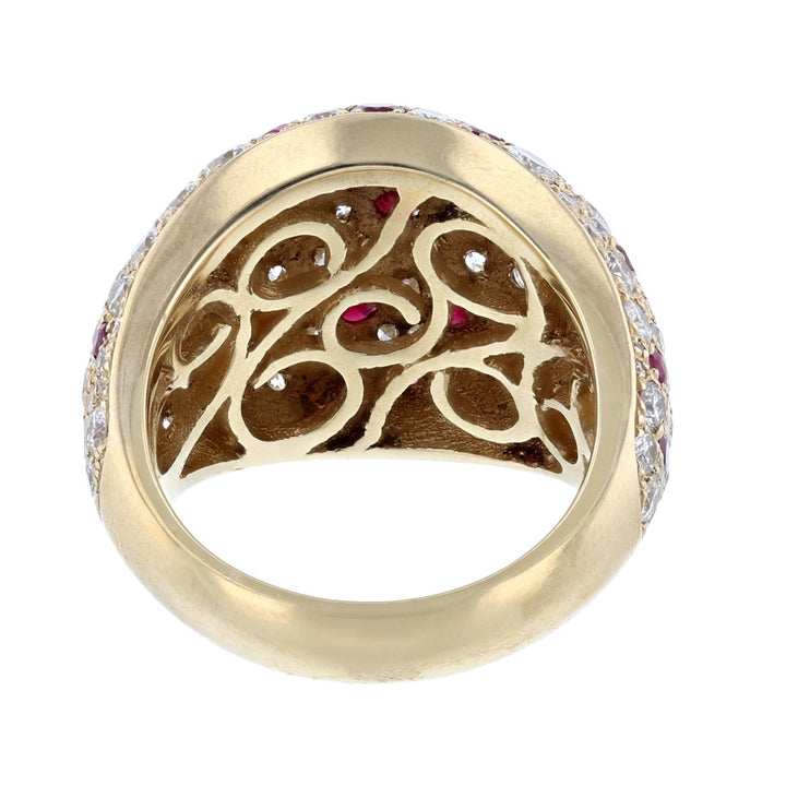 Ruby Diamond Mosaic Dome Ring