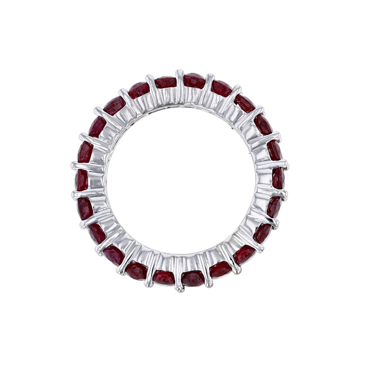14K White Gold Ruby Eternity Band, 5.85ct.