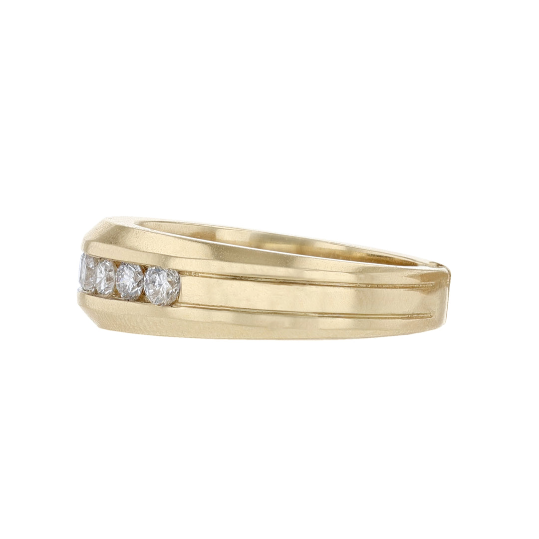 Channel Set Diamond Row Men's Band, 0.85ct.