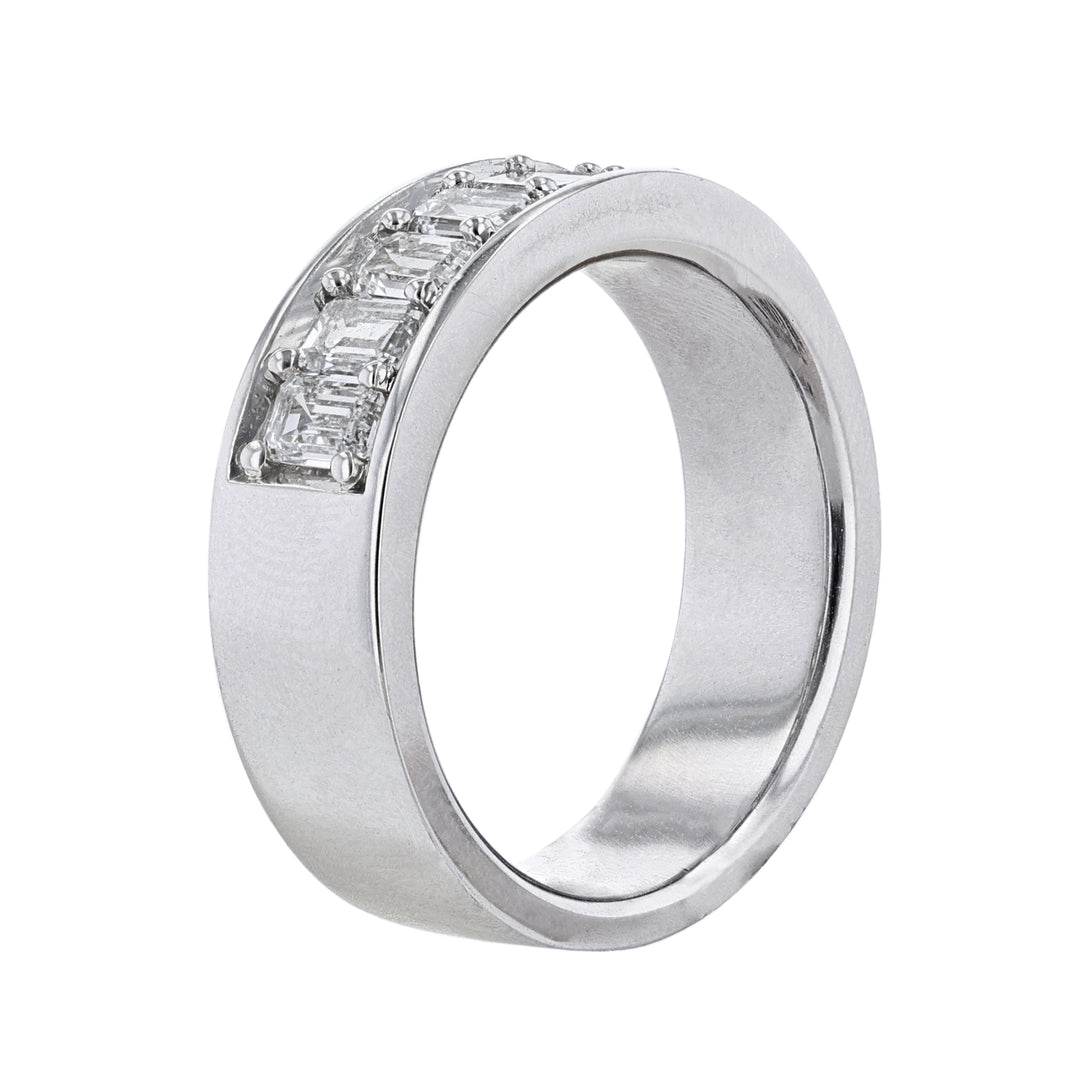 Emerald Cut Diamond Row Band, 1.67ct.