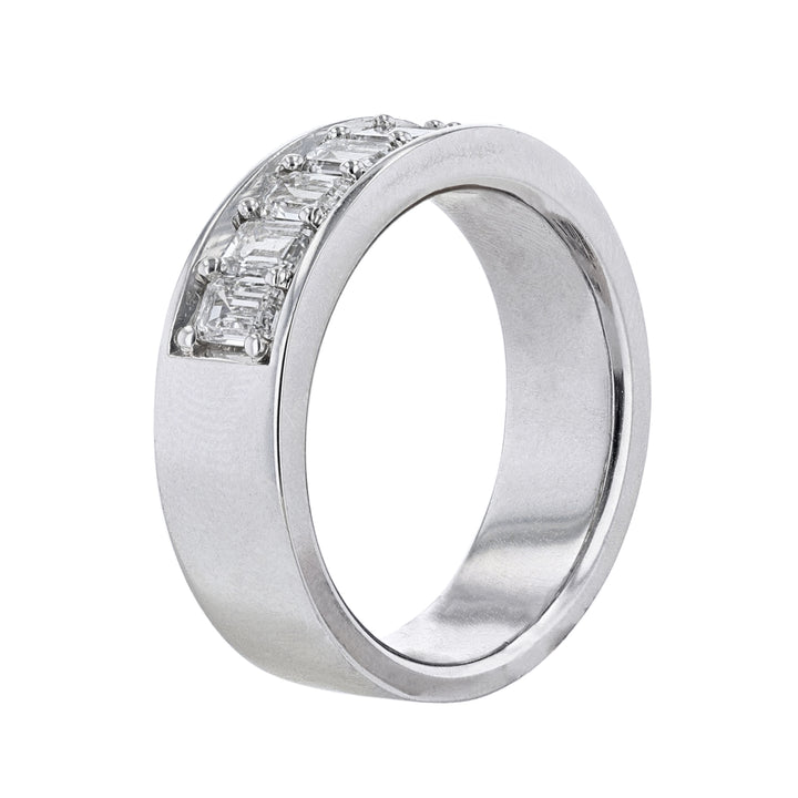 Emerald Cut Diamond Row Band, 1.67ct.