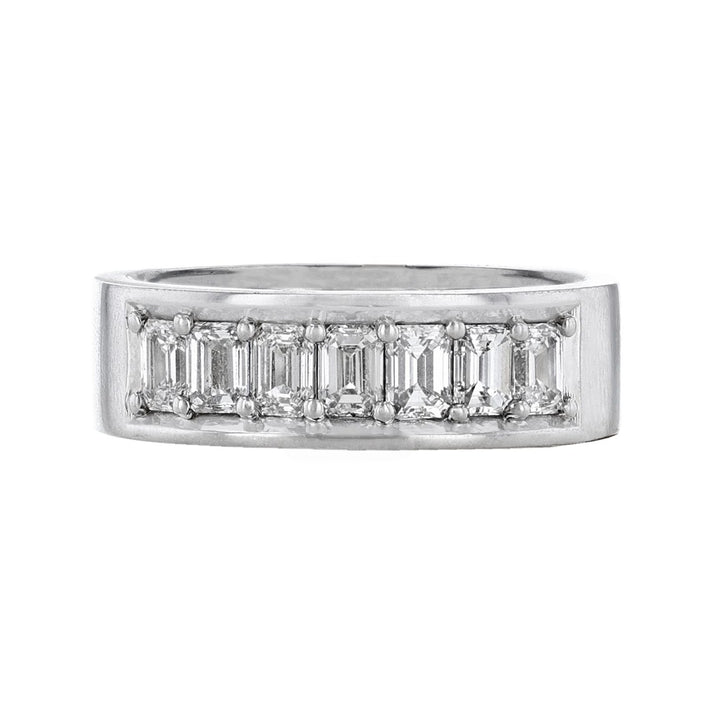 Emerald Cut Diamond Row Band, 1.67ct.