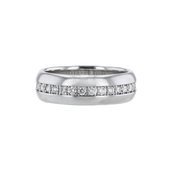 Diamond Row Men's Eternity Band, White Gold