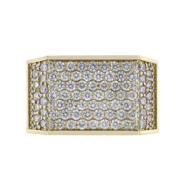 14K Yellow Gold Diamond Square Ring