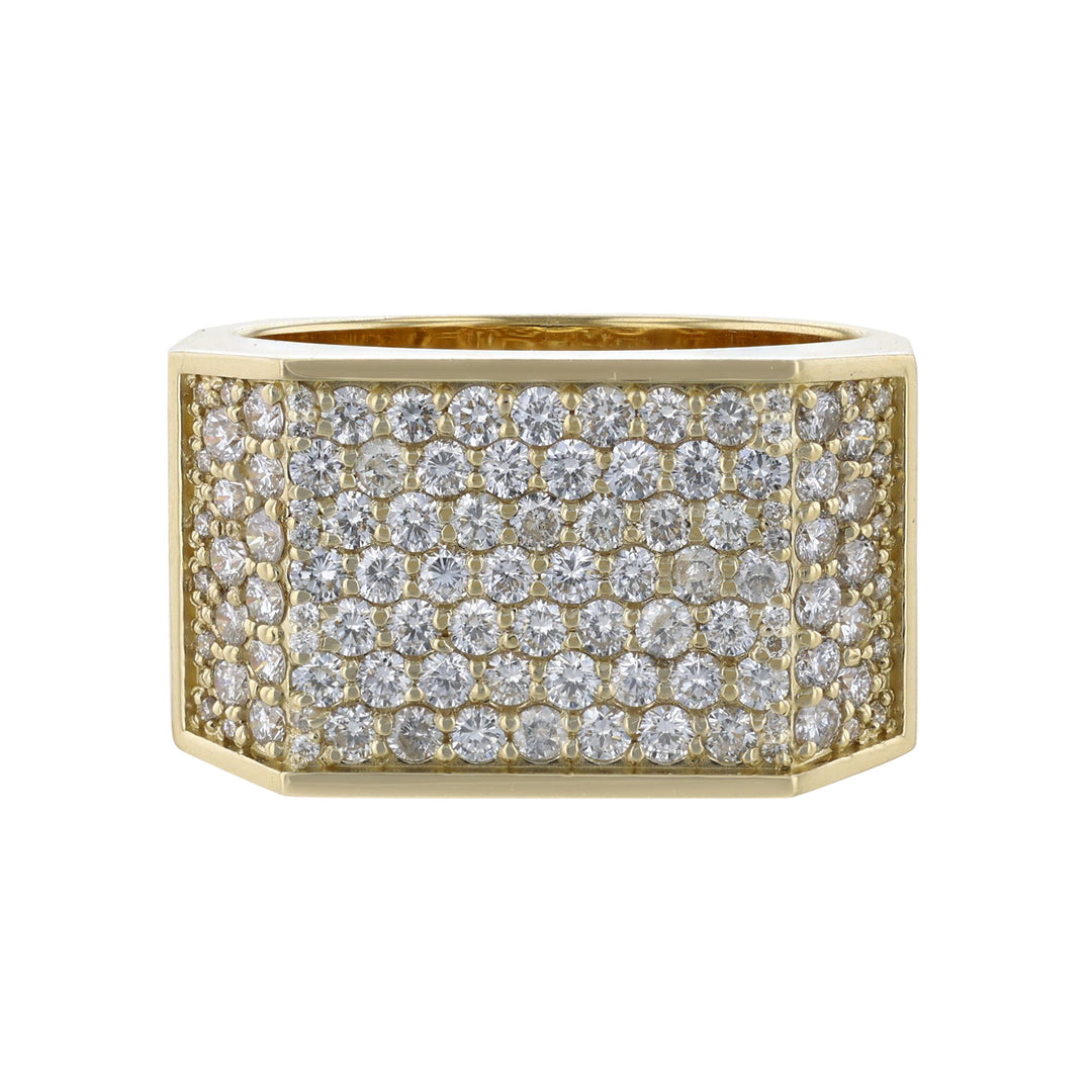 14K Yellow Gold Diamond Square Ring