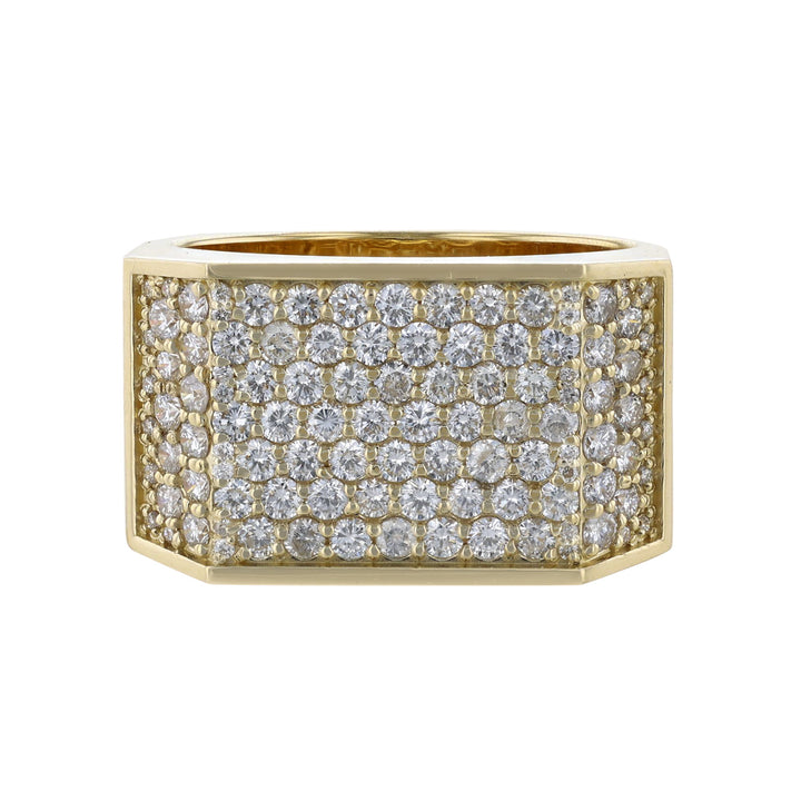 14K Yellow Gold Diamond Square Ring
